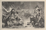 The Great Fire in Chicago--Homeless Citizens Taking Refuge from the Flames among the Ruins; from Frank Leslie's Illustrated Newspaper, October 28, 1871 (ichi-02889)