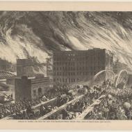 Chicago in Flames--The Rush for life over Randolph-Street Bridge; from Harper's Weekly, October 28, 1871 (ichi-63135)