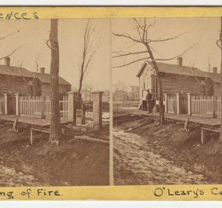 The Cottage of Patrick and Catherine O'Leary; J. H. Abbott, Stereograph, 1871 (ichi-02741)