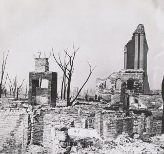 Ruins of Chicago Historical Society Building; Photograph, 1871 (ichi-02770)