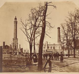 Chicago Waterworks after the Fire; from a Stereograph, 1871 (ichi-13918)